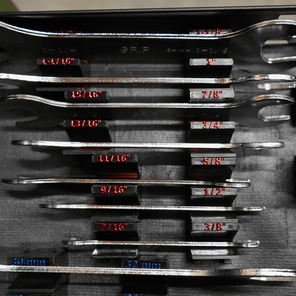 Wrench Size Labels - SAE+ (2.0) - Toolbox Widget UK Wrench Organizer, Wrench Organization, Toolbox Widget, Tool Box Widget, Tool Organization, Wrench Holder