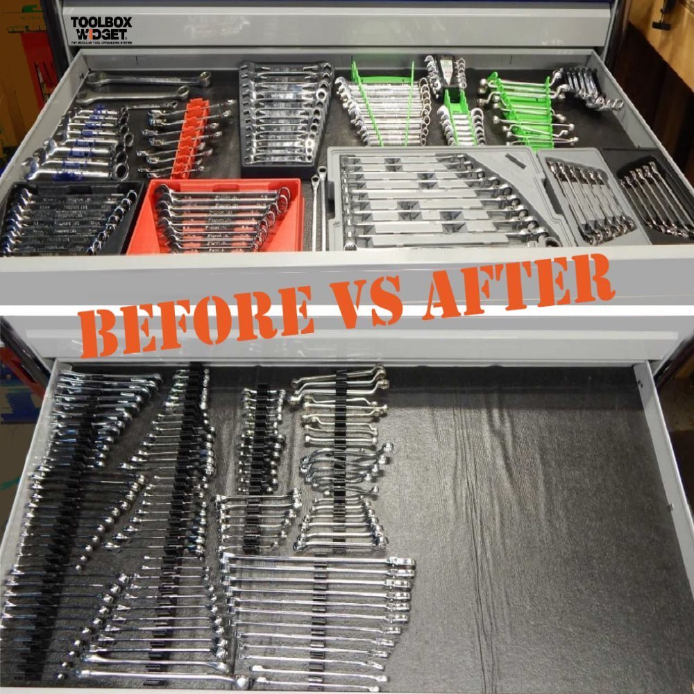 Toolbox wrench store organizer